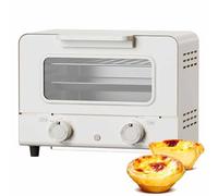 Mini horno de 750W, horno eléctrico multifuncional de 10 litros con temperatura ajustable y temporizador, 2 perillas Countertap Coacher para cocinar a la parrilla para cocinar asado