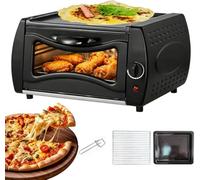 Mini Horno Eléctrico De Sobremesa De 15 litros, Multifunción para Pizzas, Control De Temperatura De 50 °c A 390 °c para Asar, Hornear Y Gratinar, Incluye Bandeja para Hornear.