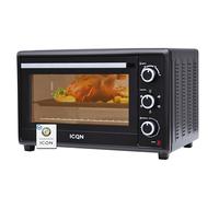 Mini horno ICQN con aire forzado 50 litros | Temporizador de 90 min | Horno de pizza | Mini horno | Iluminación interior Doble acristalamiento | Turboventilador | Asador