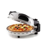 Mini horno para pizza en 4 minutos, 1200 W, 5 niveles temperatura, diámetro 33 cm, regulador de tiempo 30 minutos y temperatura, indicador luminosos encendido/apagado, color White