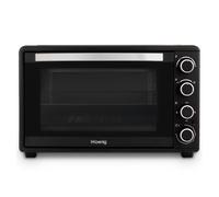 H.Koenig FO45 Mini Horno Eléctrico Free Standing 45L Multifunción Compacto 2000W Programable, 230°, Temporizador 60 min, Auto Apagado, Puerta de cristal, Parrilla y bandeja recogegotas, Pizza, Platos