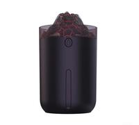 Mini humidificador de aire portátil de 330 ml, humidificador de escritorio alimentado por USB con luz de color para escritorio de oficina de coche (grieta negra)