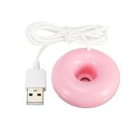 Mini humidificador de dona con alimentación USB y función de seguridad de corte automático de nivel de agua, fabricante de niebla portátil y purificador de aire (blanco)