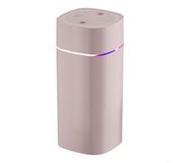 Mini humidificador de escritorio con gran capacidad, funcionamiento silencioso, luz nocturna LED, diseño portátil, ideal para oficina, dormitorio, coche y uso doméstico en blanco (rosa)