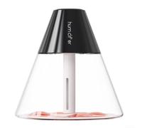 Mini humidificador de estilo volcánico, capacidad de 260 ml, difusor de aromaterapia de aceite esencial con luz ambiental y doble spray para alivio de aire seco (negro)
