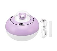 Mini humidificador, escultura de gato bonita, humidificador de aire de escritorio silencioso portátil para el hogar, oficina, enchufe USB (Violeta)
