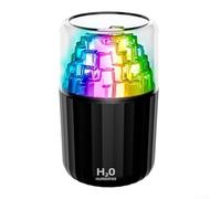 Mini humidificador para el hogar con funcionamiento silencioso de 34 dB y colorido ajustable, salida de 50 a 60 ml/h, humidificador de escritorio USB-C para dormitorio (negro)