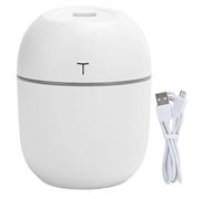 Mini humidificador USB Difusor de aceites esenciales con luz nocturna LED Purificador de aire de escritorio portátil para viajes en casa Oficina ABS 220ML Capacidad 25 40ML/H (Blanca)