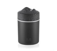 Mini humidificador USB para coche y escritorio con capacidad de 300 ml, función de apagado automático, luz LED ajustable, interfaz de carga tipo C (gris)