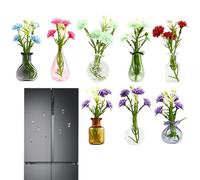 Mini imanes para | 8 piezas de decorativo divertidos y estéticos | Imanes jarrón de flores | para casa cocina armario pizarra blanca abuela mamá familia
