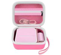 Mini impresora caso para Nelko PM230/ para Memoking T02/ para PRAOAHEI/para Phomemo M02/ T02/ M02S/ M02 Pro/ Q30S / M02X Pegatinas Impresora de pegatinas para papel térmico, cable USB, solo caja rosa