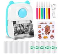 Mini Impresora de Bolsillo,Impresora térmica,imágenes,Notas,Impresora fotográfica con 10 Rollos de Papel de impresión para Smartphone,Compatible con Android,Sistema iOS,para Diario