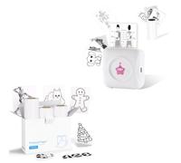 Mini impresora de etiquetas Bluetooth Vretti TP2-Y, 3 rollos de etiquetas blancas opcionales, compatible con Android e iOS, impresora térmica portátil para notas, diarios, fotos, manualidades y viajes