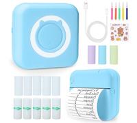 Mini Impresora para Movil, Impresora Fotográfica,Impresora Bluetooth termica con 13 Rollos de Pape,Impresora portatil inalambrica para Lista Fotos Nota,Impresora Pegatinas para iOS y Android - Azul