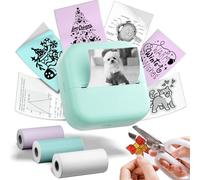 Mini Impresora Termica Portatil - M02X Impresora Fotos Movil, Mini Impresoras Etiquetas Adhesivas para Diagramas Gráficos, Notas de Estudio, Creaciones DIY, Impresoras Portatil Inalambrica, Verde