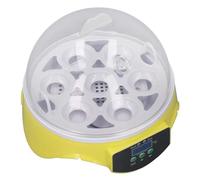 Mini Incubadora, Temperatura Controlable 7 Huevos Pequeños Incubadores de Incubadora Compacto Huevo Girando Visibilidad Completa para Gallina (EU enchufe 220V)