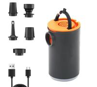 Mini Inflador Eléctrico Recargable, 3en1 Hinchador Eléctrica Portátil Rápida Inflar/Desinflar con 5 Boquellas, 4 Modo Luz, Puede Colgar, Bomba Aire para Colchones Inflable Piscina Anillo Natación