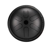 Mini instrumento de percusión portátil de 6 tonos, 5.5 pulgadas, de acero, para relajación, meditación, música, mente, con bolsa y mazos, para viajes, tinta negra