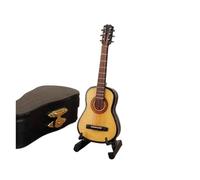 Mini Instrumento Musical Mini Guitarra Modelo En Miniatura Modelo De Guitarra Eléctrica Mini Ukelele De Madera Personalizado Adornos De Instrumentos Musicales De Bajo(10cm F)