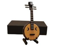 Mini Instrumento Musical Modelo Zhongruan En Miniatura De 10/14cm Con Soporte Y Estuche Mini Adornos De Instrumentos Musicales Tradicionales Chinos(14cm)