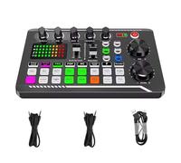 Mini interfaz de audio Bluetooth con tarjeta de sonido mezcladora de podcast con múltiples tipos de efectos de mezclador de DJ para PC y computadora transmisión en vivo