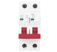 Mini Interruptor Automático 2P, Pequeño Tamaño, 400VAC 50 / 60Hz - Protección Contra Sobrecarga y Cortocircuito, Indicador de Posición, Para Instalaciones Residenciales e (mi hermano)