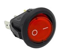 Mini interruptor basculante de botón pulsador, 4 Uds. Interruptor de palanca LED punto basculante redondo Multicolor for coche y barco SPST encendido apagado 220V(Rosso)