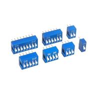 Mini interruptor basculante de botón pulsador, Módulo de interruptor tipo deslizante, palanca paso 2,54 mm, paquete surtido 1 a 12 pines multicolor(Blu,10PCS-12 PIN)