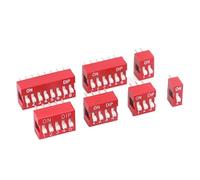 Mini interruptor basculante de botón pulsador, Módulo de interruptor tipo deslizante, palanca paso 2,54 mm, paquete surtido 1 a 12 pines multicolor(Rosso,10PCS-12 PIN)