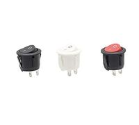 Mini interruptor basculante de encendido/apagado for barco, 1 pieza, interruptor redondo autoblocante, CA 6 A/250 V, 10 A/125 V, 2 pines, ON-Off, SPST, circular de 2 pines.(Red)