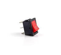 Mini interruptor basculante de encendido/apagado for barco, 5 unidades, KCD1, pulsador, 6 A-10 A, 250 V, KCD1-101, 2 pines, 3 pines, a presión, encendido/apagado, 21 x 15 mm, negro, rojo y blanco.(Red