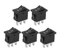 Mini Interruptor Basculante de Encendido y Apagado de 3 Pines y 3 Posiciones, Terminal de Conexión Plateado de 10 Piezas para Electrodomésticos