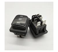 Mini interruptor basculante de encendido y apagado for barco, 1 unidad Kcd4-203, 20 A/250 V CA, 30 x 22, impermeable, 6 pines, DPDT, encendido y apagado, 12 V, 220 V, luz LED roja y verde.(Black,12V)