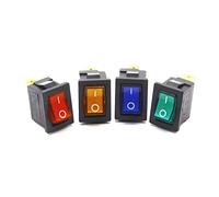 Mini interruptor basculante de posición de encendido y apagado de 3 pines iluminado Spst con luz (color: rojo)(Red)