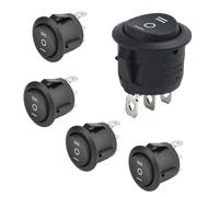 Mini Interruptor Basculante Redondo, 5 Piezas Interruptores Basculantes Redondo 2 Pin, Interruptor Basculante Redondo 12V, Spst On/Off 6A/250V 10A/125V Ac Para Remolque, Coche, Camión