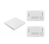 Mini interruptor de pared cinético de 220 V y 110 V, 433 MHz, control remoto, sin batería, resistente al agua IP44, apto for lámparas, controladores LED y reguladores de intensidad LED.(2r 1w)