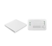 Mini interruptor de pared cinético de 220 V y 110 V, 433 MHz, control remoto, sin batería, resistente al agua IP44, apto for lámparas, controladores LED y reguladores de intensidad LED.(1r 1w)