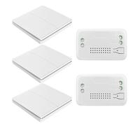 Mini interruptor de pared cinético de 220 V y 110 V, 433 MHz, control remoto, sin batería, resistente al agua IP44, apto for lámparas, controladores LED y reguladores de intensidad LED.(2r 3w)