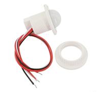 Mini interruptor de sensor de movimiento PIR para tiras de luz LED DC5-24V 5A, detector infrarrojo ajustable con función de retardo y fotosensible, control automático de encendido/apagado, blanco