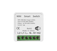 MiNi interruptor inteligente 16A 1/2 vías control de relé temporizador inalámbrico cambio de aplicación control remoto(2-Way WIFI)