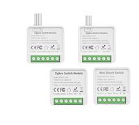 Mini Interruptor Inteligente WiFi/Zigbee Switch, Módulo de interruptor WiFi de 1/2/3/4 vías compatible con Smart Life Alexa y Google Home Assistant con control de temporizador (ZigBee, 4Gang 10A)