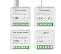 Mini Interruptor Inteligente WiFi/Zigbee Switch, Módulo de interruptor WiFi de 1/2/3/4 vías compatible con Smart Life Alexa y Google Home Assistant con control de temporizador (WiFi, 4Gang 10A)