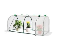 Mini invernadero de tomate con ventana, túnel de aluminio para verduras | Casa de cristal para plantas, ventana enrollable, protección contra la lluvia y las heladas, fácil montaje, para balcón