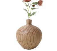 Mini jarrón de madera de roble blanco natural de 7 cm | Adorno hecho a mano con tubo de decoración vintage para flores secas, elegantes centros de mesa | Home Bodas Fiestas Regalos
