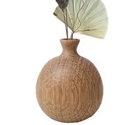 Mini jarrón de madera de roble blanco natural de 7 cm | Adorno hecho a mano con tubo de decoración vintage para flores secas, elegantes centros de mesa | Home Bodas Fiestas Regalos