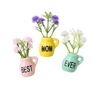 Mini jarrón Imanes de cerámica, 3D florero de flores, lindo Tiny Home Decor for Fridge, Kitchen Gabinete Whiteboard Locker, Charming Office Classroom Apartment Farmhouse Decoration, 1.1x0.79x1.06