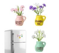 Mini jarrón magnético de cerámica, decoración de Flores 3D, jarrón pequeño de 1,1 x 0,79 x 1,06 Pulgadas con diseño Lindo, Accesorio de imán para, Mini imanes de Flores con construcción