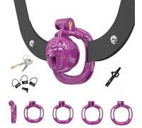 Mini jaula de entrenamiento para hombre Comfort Resin con cintura ajustable y cuatro anillos de fijación de diferentes tamaños-ESL07 (Azul, 16D-2)