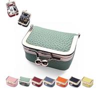 Mini Jewelry Case, Mini Coin Purse, Leather Mini Jewelry Box,Organizer for Women,Mini Jewelry Travel Case,jewelry Case Organizer With Kiss Lock for Ring Earring Necklace, Chic Mini PU Leather Wallet F
