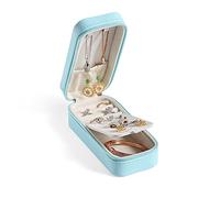 Mini joyería de joyería de almacenamiento organizador de almacenamiento Estuche de embalaje Pendiente portátil Anillo Anillo Organizador de joyería(1 blue)